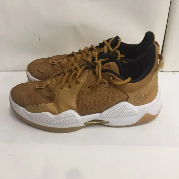 Sneakers Shoes Nike PG 5 Paul George Metallic Gold Wheat Basketball 11.5 - Picture 8 of 16